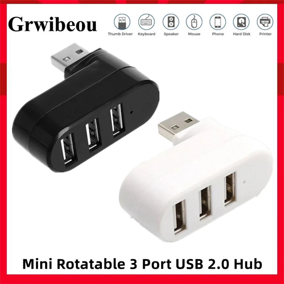Universal Mini Rotatable 3 Port USB 2.0 Hub High Speed Data Transfer Splitter Box Adapter USB Expander For PC Laptop MacBook Pro
Universal Mini Rotatable 3 Port USB 2.0 Hub High Speed Data Transfer Splitter Box Adapter USB Expander For PC Laptop MacBook Pro