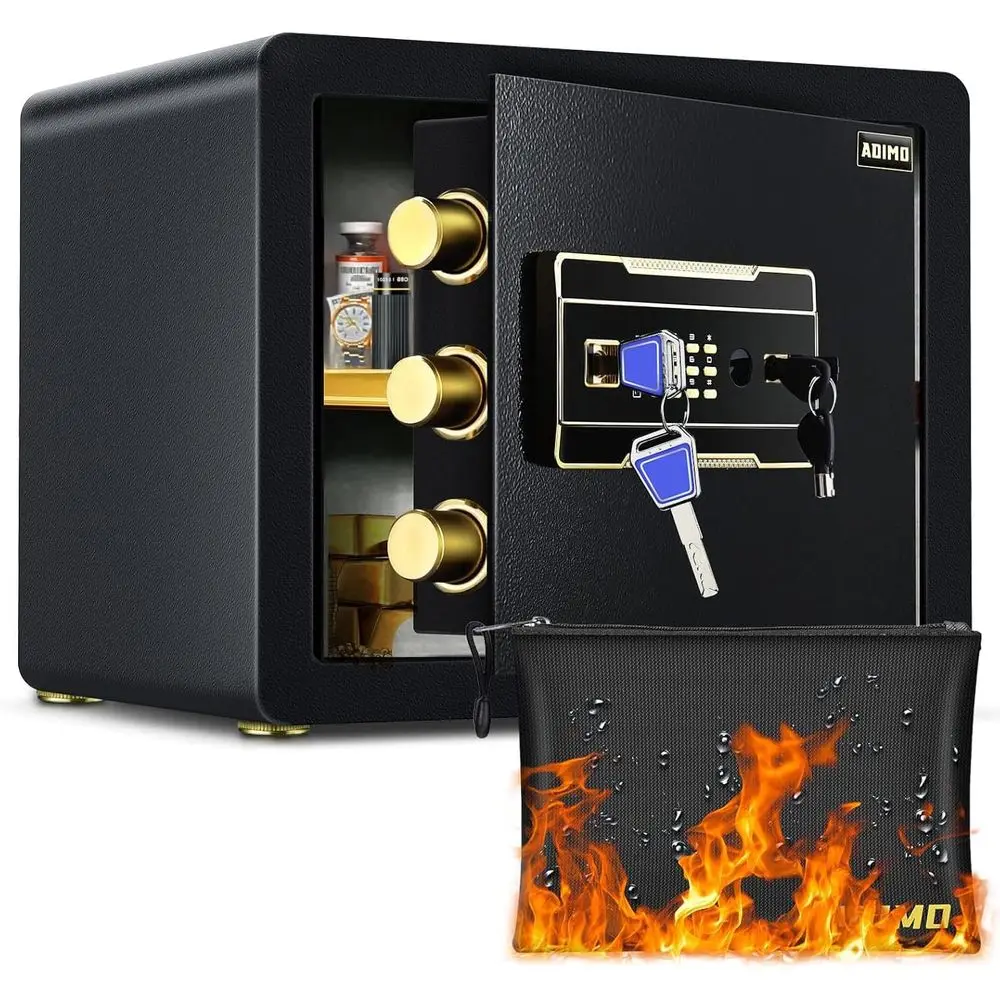 1.2 Cubic Foot Security Safe with Waterproof Money Bag, Digital Keypad, and Dual Key Access, Ideal for Home or Office Valuables
1.2 Cubic Foot Security Safe with Waterproof Money Bag, Digital Keypad, and Dual Key Access, Ideal for Home or Office Valuables