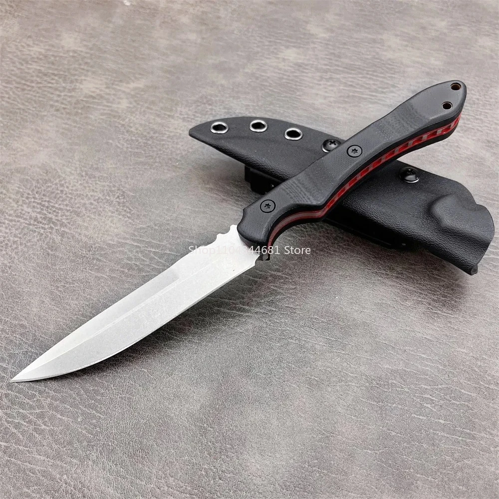 Outdoor Straight Knife One-piece Fixed Blade Design Black G10 Handle with Sheath Multi-purpose Cutting Tool for Camping Fishing
Outdoor Straight Knife One-piece Fixed Blade Design Black G10 Handle with Sheath Multi-purpose Cutting Tool for Camping Fishing