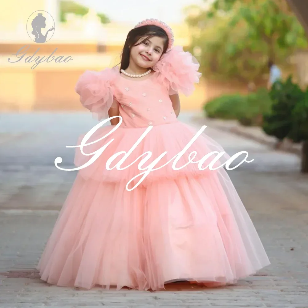Pleat O Neck Crystal Short Sleeve A Line Elegant Flower Girl Dress Floor Length Long Ball Formal First Communion Gown Customized
Pleat O Neck Crystal Short Sleeve A Line Elegant Flower Girl Dress Floor Length Long Ball Formal First Communion Gown Customized