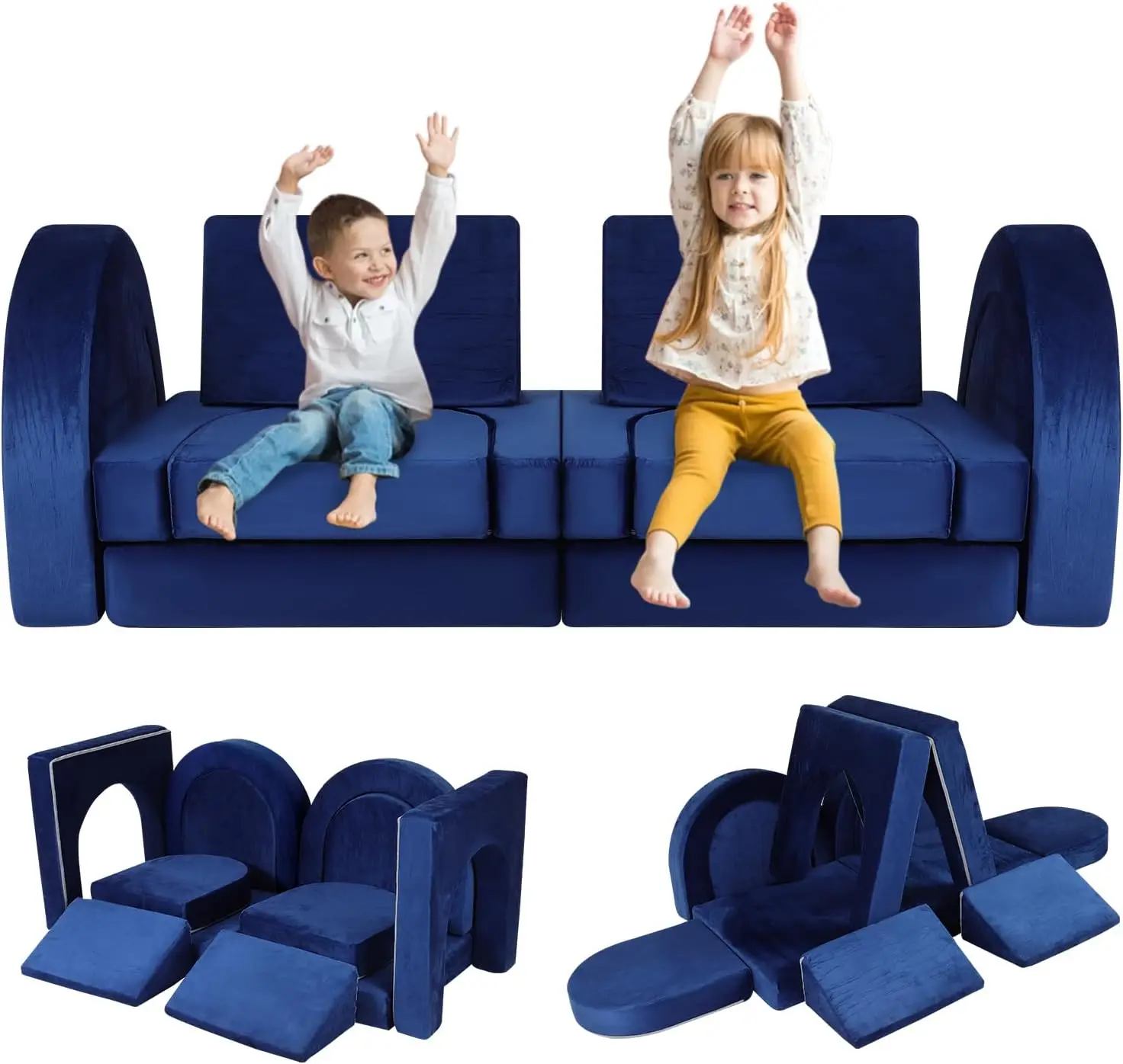 12PCS Modular Kids Play Couch Kit Multifunctional Foam Fold Out Couch for Playroom Kickball Game Pitching Game
12PCS Modular Kids Play Couch Kit Multifunctional Foam Fold Out Couch for Playroom Kickball Game Pitching Game