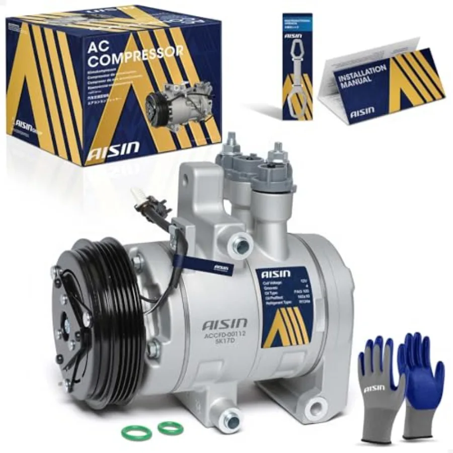 AFTERMARKET ACCFD-00112 AC Compressor for Ford F-150 2015-2017 5.0L: aluminum housing, black finish, 4-pulley groove with clutc
AFTERMARKET ACCFD-00112 AC Compressor for Ford F-150 2015-2017 5.0L: aluminum housing, black finish, 4-pulley groove with clutc