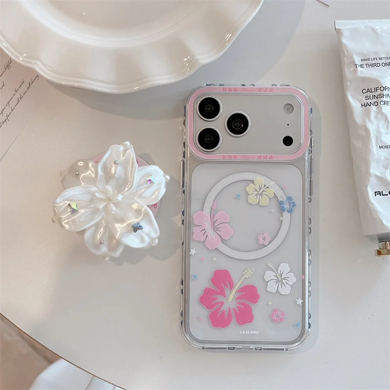 Korean Ins Hibiscus For MagSafe Case For iPhone 15 16 17 Pro Max Cute 3D Flower Stand Shockproof Protective Phone Cover
Korean Ins Hibiscus For MagSafe Case For iPhone 15 16 17 Pro Max Cute 3D Flower Stand Shockproof Protective Phone Cover