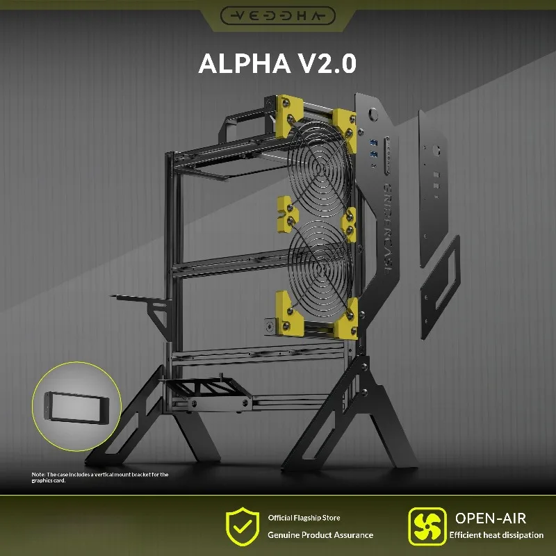 VEDDHA ALPHA V2.0 Open Frame Case - Performance & Aesthetics, Full Aluminum ATX Chassis for Ultimate Cooling & Custom DIY
VEDDHA ALPHA V2.0 Open Frame Case - Performance & Aesthetics, Full Aluminum ATX Chassis for Ultimate Cooling & Custom DIY