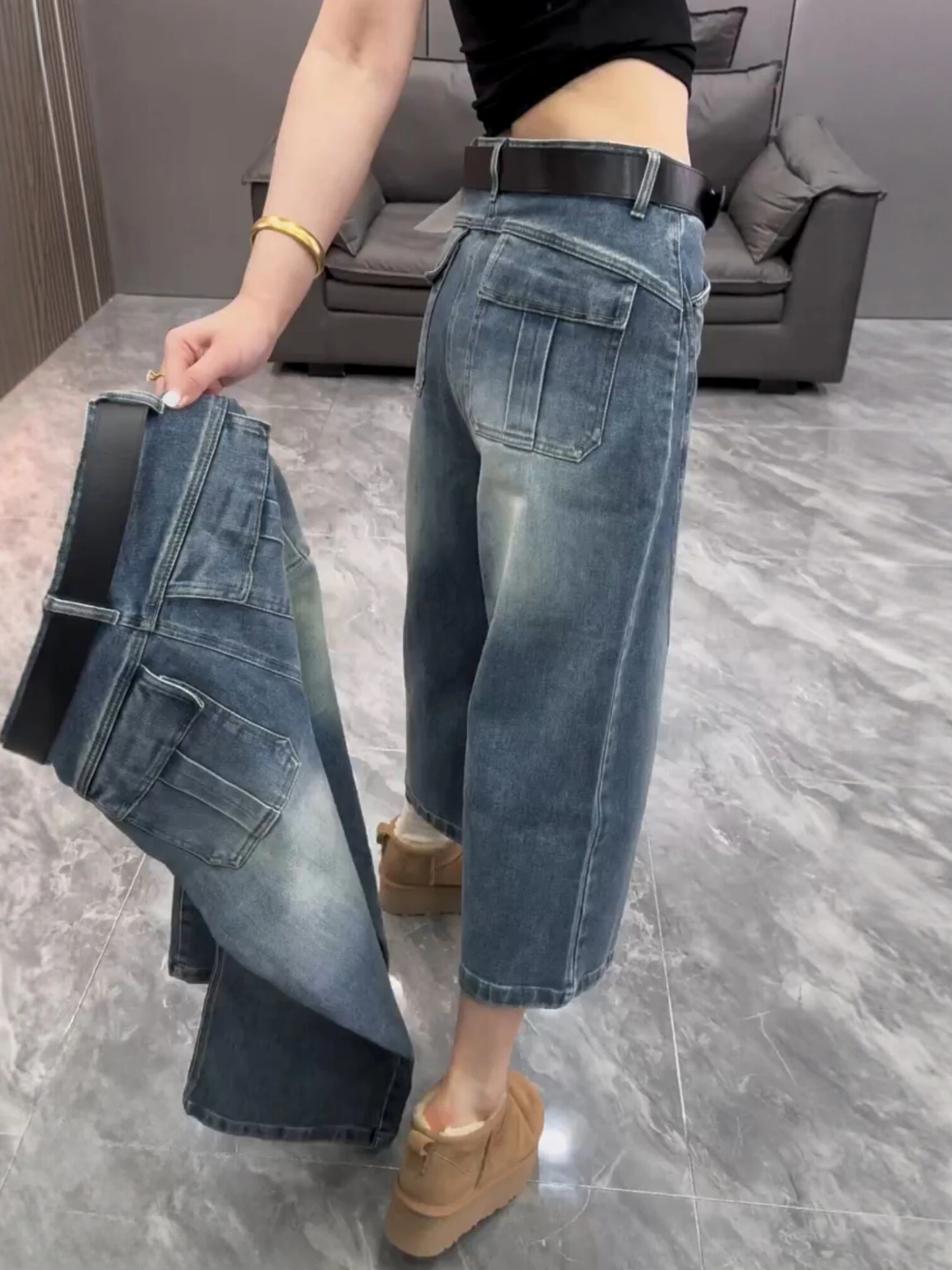 High Waist Straight Leg Wide Leg Jeans Casual Spring New Style Outlet Versatile Slimming Denim Blue Polyester Fiber
High Waist Straight Leg Wide Leg Jeans Casual Spring New Style Outlet Versatile Slimming Denim Blue Polyester Fiber