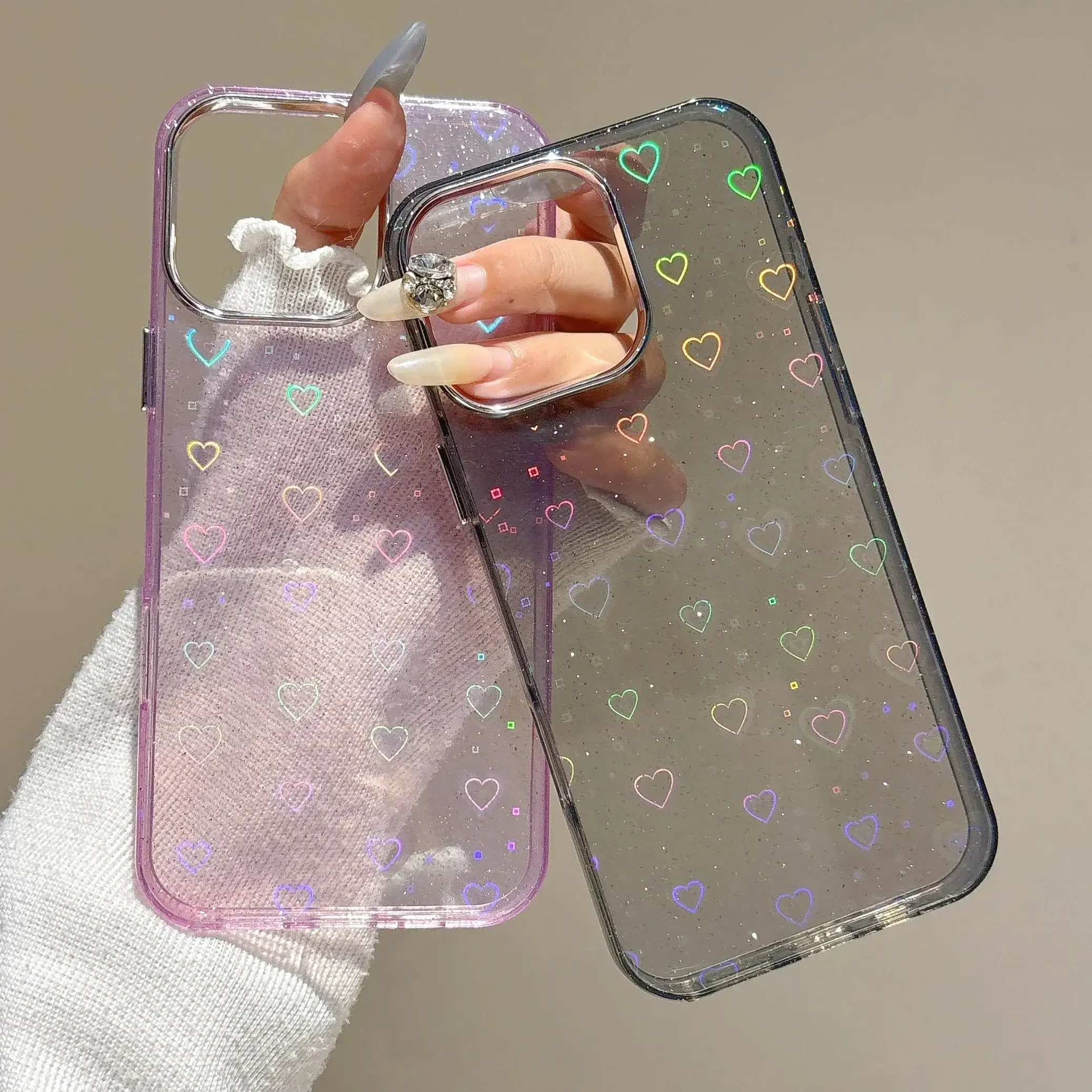 Gradient Glitter Laser Love Heart Pattern Case For iPhone Transparent Shockproof Colorful Cover
Gradient Glitter Laser Love Heart Pattern Case For iPhone Transparent Shockproof Colorful Cover