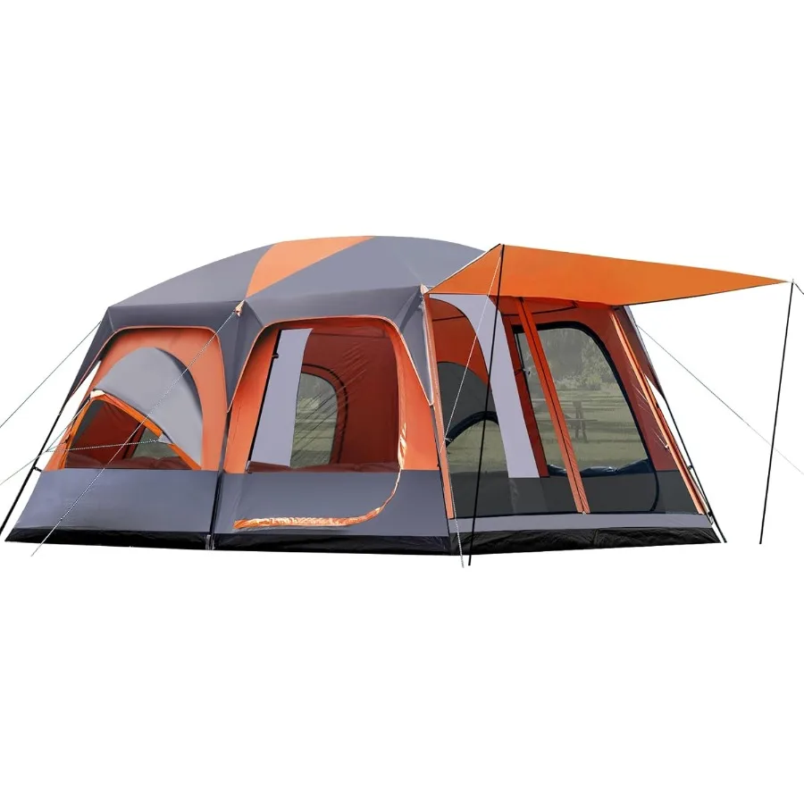 12 Person Camping Tent, 2 Room Family Tent with Zippered Divider, Porch, Rainfly, Extra Large Waterproof Cabin Tent with 3 Mesh
12 Person Camping Tent, 2 Room Family Tent with Zippered Divider, Porch, Rainfly, Extra Large Waterproof Cabin Tent with 3 Mesh