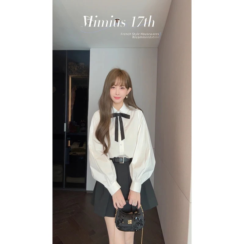 Ele Knot Long Sve Doll Collar irt Хлопок Чистый дышащий свободный крой Женская мода Осень Весна irt
Ele Knot Long Sve Doll Collar irt Хлопок Чистый дышащий свободный крой Женская мода Осень Весна irt