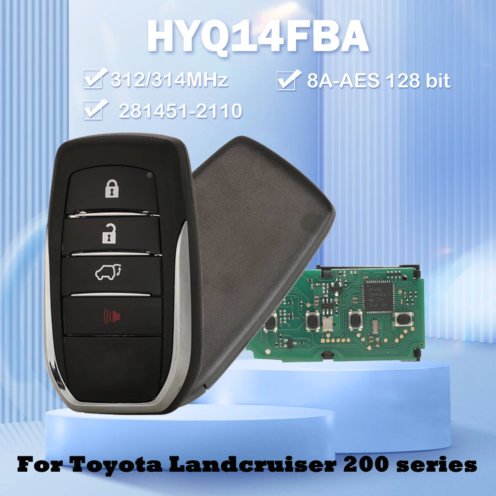 281451-2110 Keyless Smart Remote Car Key Fob 312/314MHz 8A Chip P4=88 For Toyota Land Cruiser 200 series 2110 Denso HYQ14FBA
281451-2110 Keyless Smart Remote Car Key Fob 312/314MHz 8A Chip P4=88 For Toyota Land Cruiser 200 series 2110 Denso HYQ14FBA