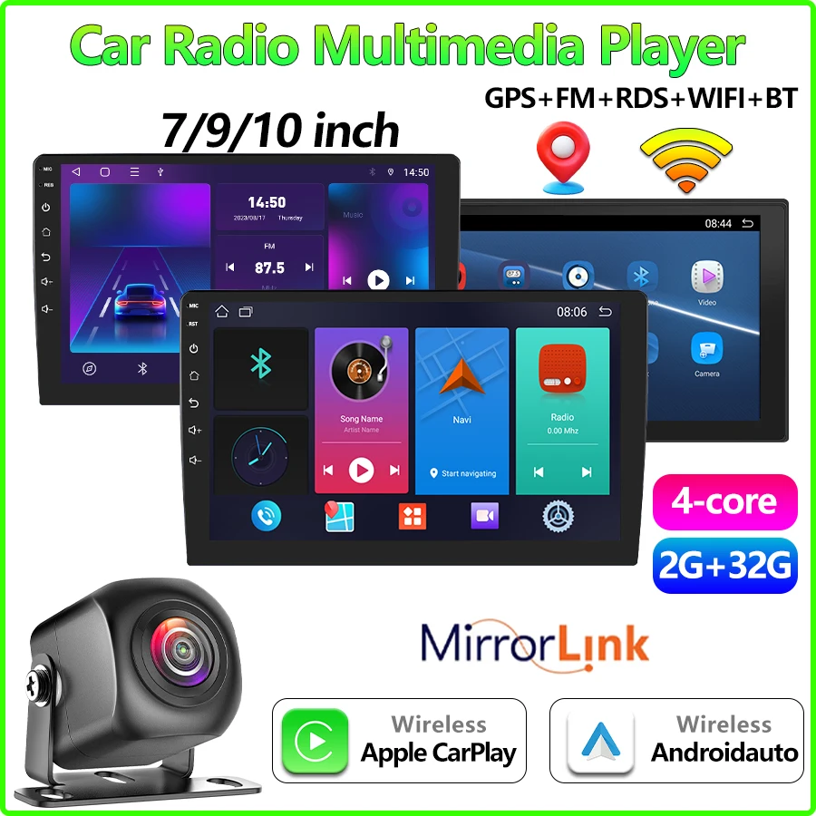 Universal 7 9 10 inch Multimedia Player GPS WIFI wireless CarPlay Android Auto Android13 2 Din FM Radio Stereo Receiver Player
Universal 7 9 10 inch Multimedia Player GPS WIFI wireless CarPlay Android Auto Android13 2 Din FM Radio Stereo Receiver Player