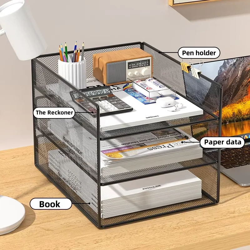 Sturdy Metal Desk Organizer-Multi-Functional Mesh Design for Books, Papers, Stationery & Office Supplies, Durable Black.
Sturdy Metal Desk Organizer-Multi-Functional Mesh Design for Books, Papers, Stationery & Office Supplies, Durable Black.