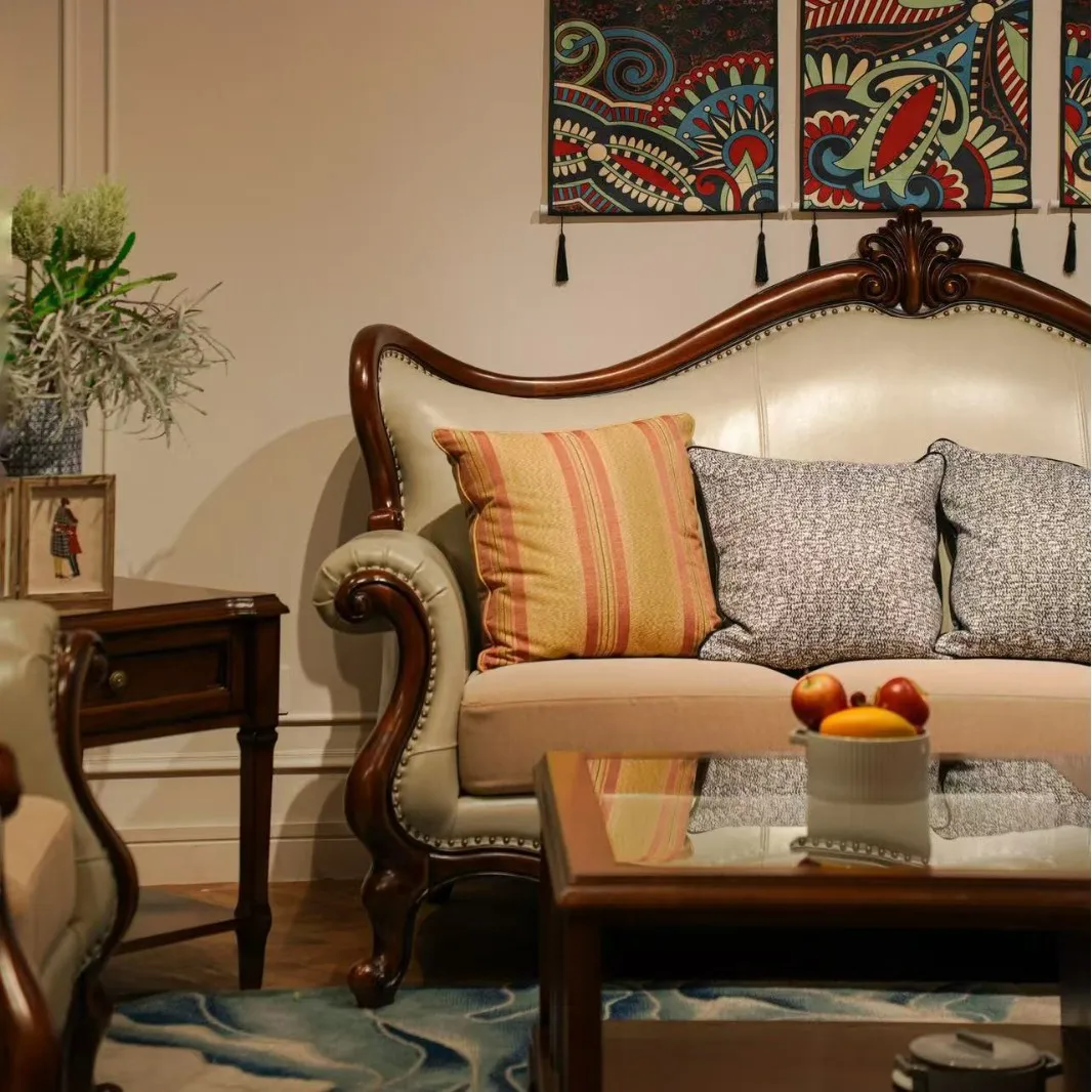 New American sofa high-end first-layer cowhide leather solid wood Foshan factory high-end customized single and double triple
New American sofa high-end first-layer cowhide leather solid wood Foshan factory high-end customized single and double triple