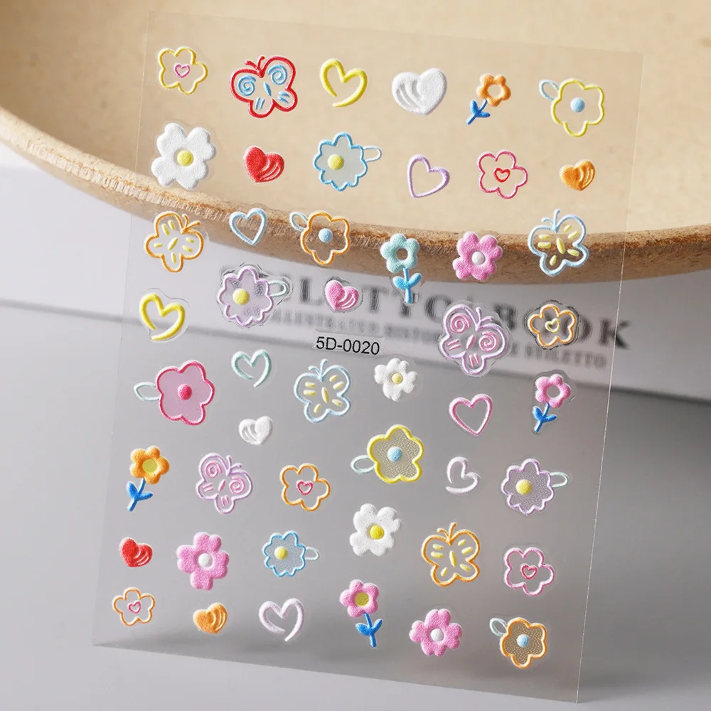 5D Colorful Butterfly Flowers Nail Art Sticker Embossed Self-adhesive Nail Decals Flowers Manicure Sliders Decoration Accessory
5D Colorful Butterfly Flowers Nail Art Sticker Embossed Self-adhesive Nail Decals Flowers Manicure Sliders Decoration Accessory