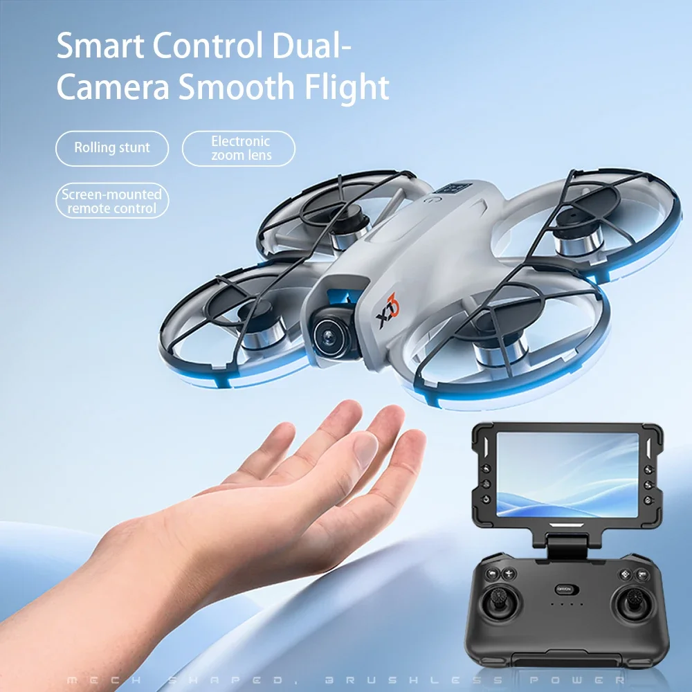 HD drone with dual cameras, headless mode design, 360° stunt flip, user friendly for outdoor travel.
HD drone with dual cameras, headless mode design, 360° stunt flip, user friendly for outdoor travel.