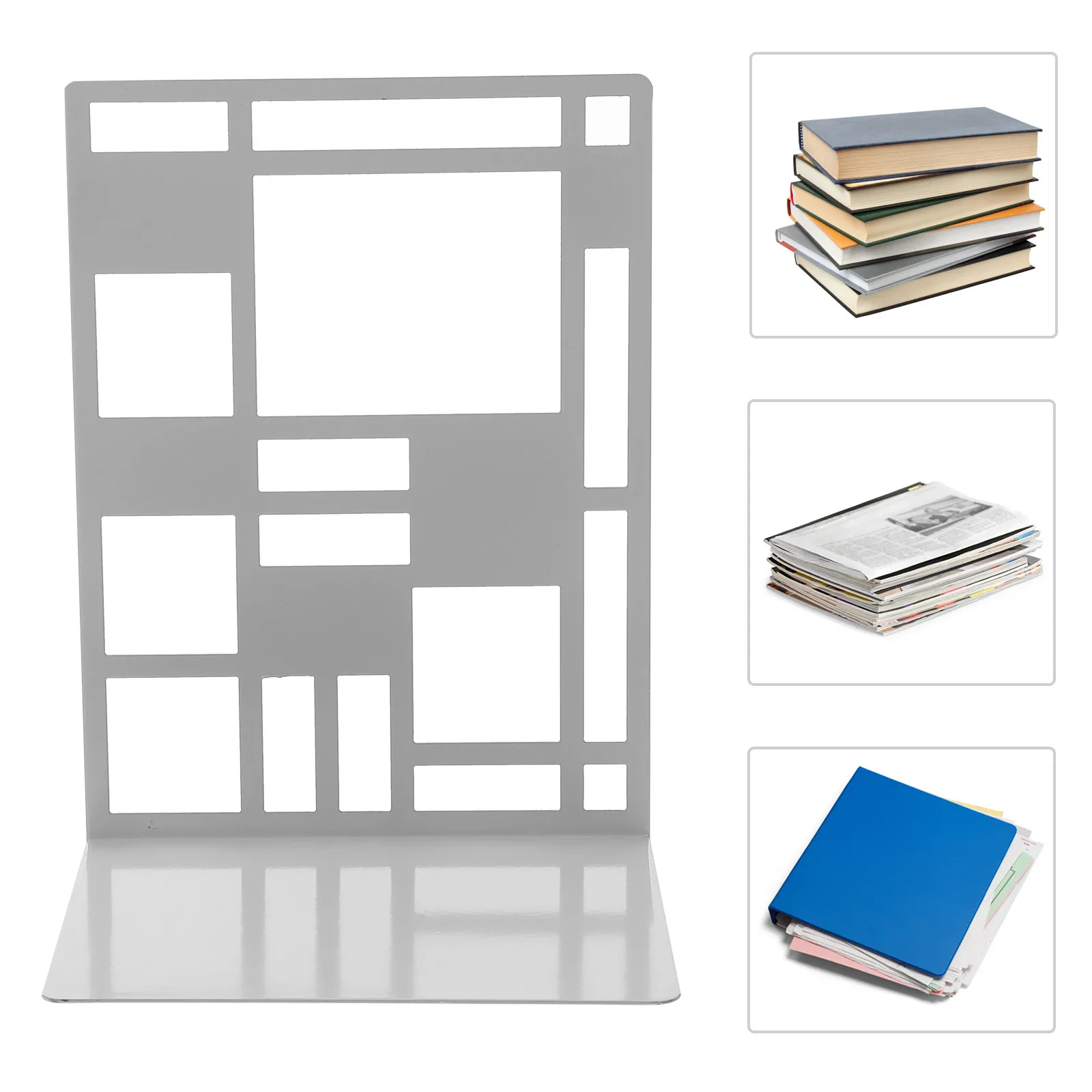 1Pair Grid Pattern Metal Bookends Heavy Duty Decorative Book Stand Study Office Desktop Organizer Non-Slip Book Holders
1Pair Grid Pattern Metal Bookends Heavy Duty Decorative Book Stand Study Office Desktop Organizer Non-Slip Book Holders