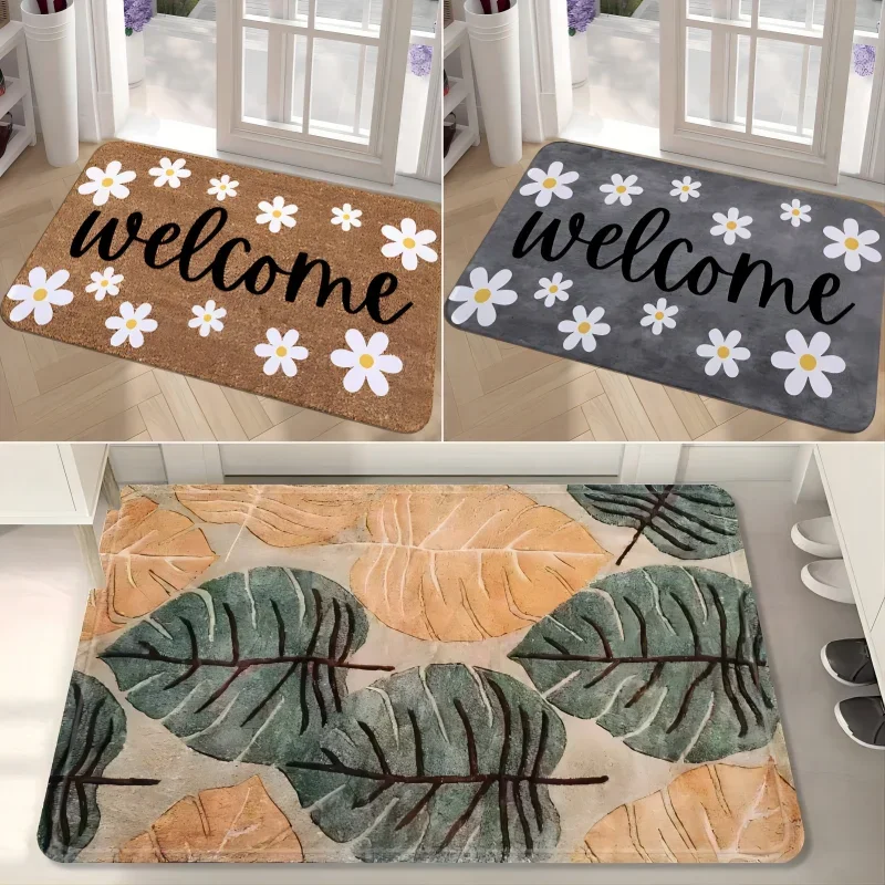 Floral Leaves Welcome Door Mat for Home Entryways Decor Non-slip Bathroom Entrance Floor Carpet Kitchen Rugs Washable Doormat
Floral Leaves Welcome Door Mat for Home Entryways Decor Non-slip Bathroom Entrance Floor Carpet Kitchen Rugs Washable Doormat