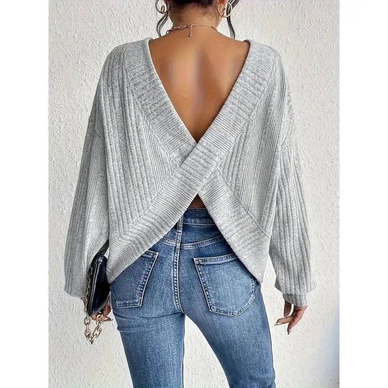Backless Pure Color Knitted Top Ultra Thin Fly Sleeve Women's One-Piece Winter Fashion Breathable Comfortable A-Line Design
Backless Pure Color Knitted Top Ultra Thin Fly Sleeve Women's One-Piece Winter Fashion Breathable Comfortable A-Line Design