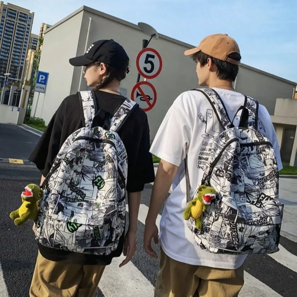 Nylon Graffiti School Bag Black Lightweight Large Capacity Backpack Laptop Backpack Tyrannosaurus Pendant Cartoon Print Bag
Nylon Graffiti School Bag Black Lightweight Large Capacity Backpack Laptop Backpack Tyrannosaurus Pendant Cartoon Print Bag