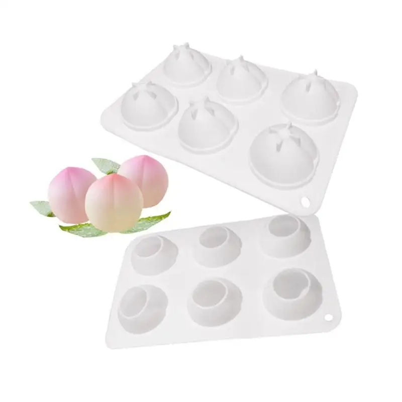 6 Cavity Peach Shape Silicone Mold For Cake Mousse Chocolate Ice Jelly Pudding Soap Baking Decor Tool
6 Cavity Peach Shape Silicone Mold For Cake Mousse Chocolate Ice Jelly Pudding Soap Baking Decor Tool