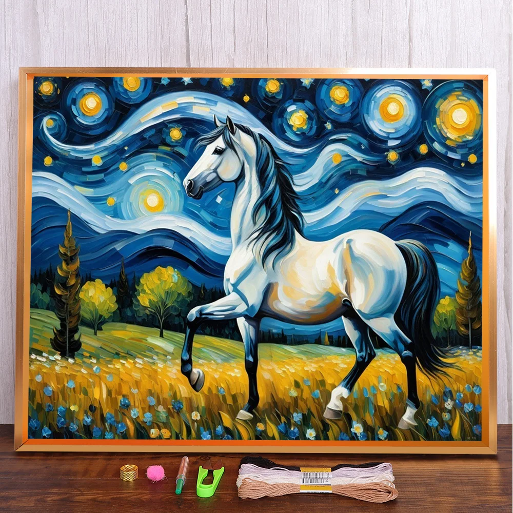 Starry Night Horse Pre-Printed 11CT Cross-Stitch Embroidery Patterns Craft Handicraft Hobby Knitting Needle Sales Stamped
Starry Night Horse Pre-Printed 11CT Cross-Stitch Embroidery Patterns Craft Handicraft Hobby Knitting Needle Sales Stamped