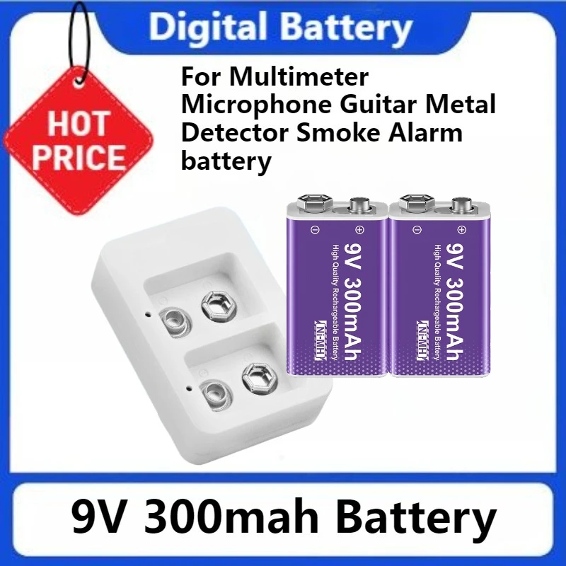 For Multimeter Microphone Guitar Metal Detector Smoke Alarm with LED Smart Battery Charger 9V 300mah NI-MH Rechargeable Battery
For Multimeter Microphone Guitar Metal Detector Smoke Alarm with LED Smart Battery Charger 9V 300mah NI-MH Rechargeable Battery