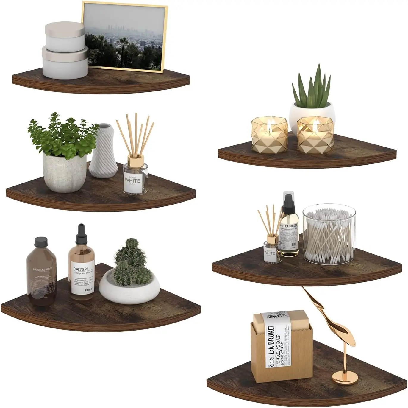 6 Pack Wall Mount Floating Corner Shelf, Rustic Wood Corner Wall Shelves for Bedroom, Living Room, Bathroom, Kitchen
6 Pack Wall Mount Floating Corner Shelf, Rustic Wood Corner Wall Shelves for Bedroom, Living Room, Bathroom, Kitchen