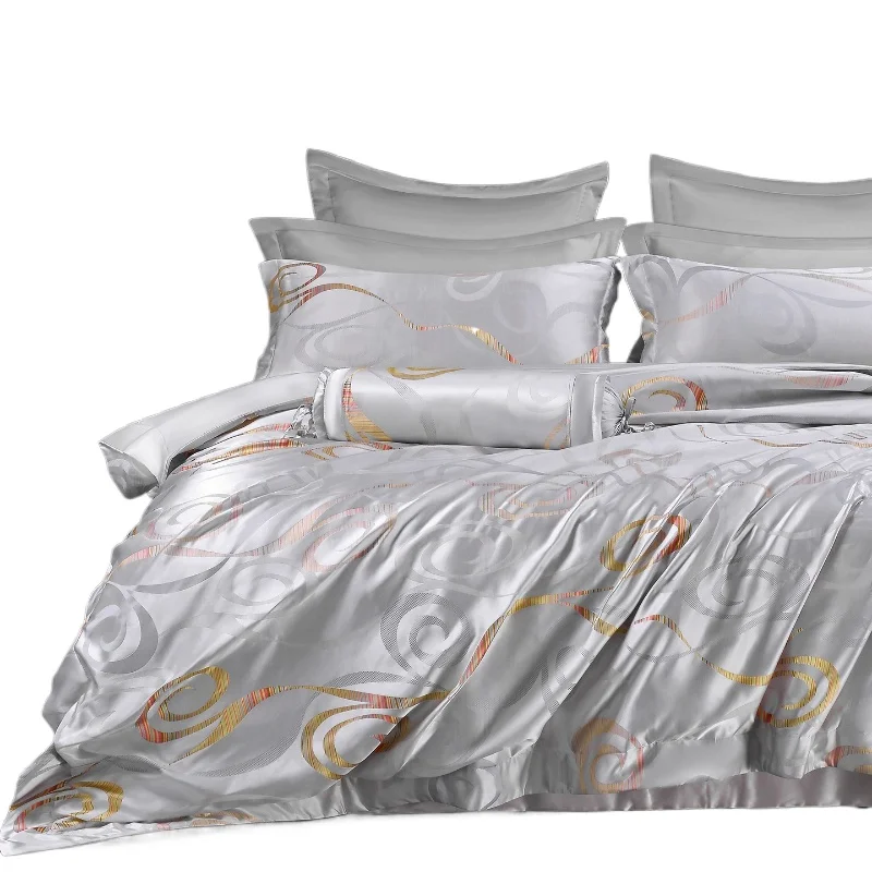 Silk silk four-piece set 100% mulberry silk high-end jacquard 28 mmi bedding kit
Silk silk four-piece set 100% mulberry silk high-end jacquard 28 mmi bedding kit