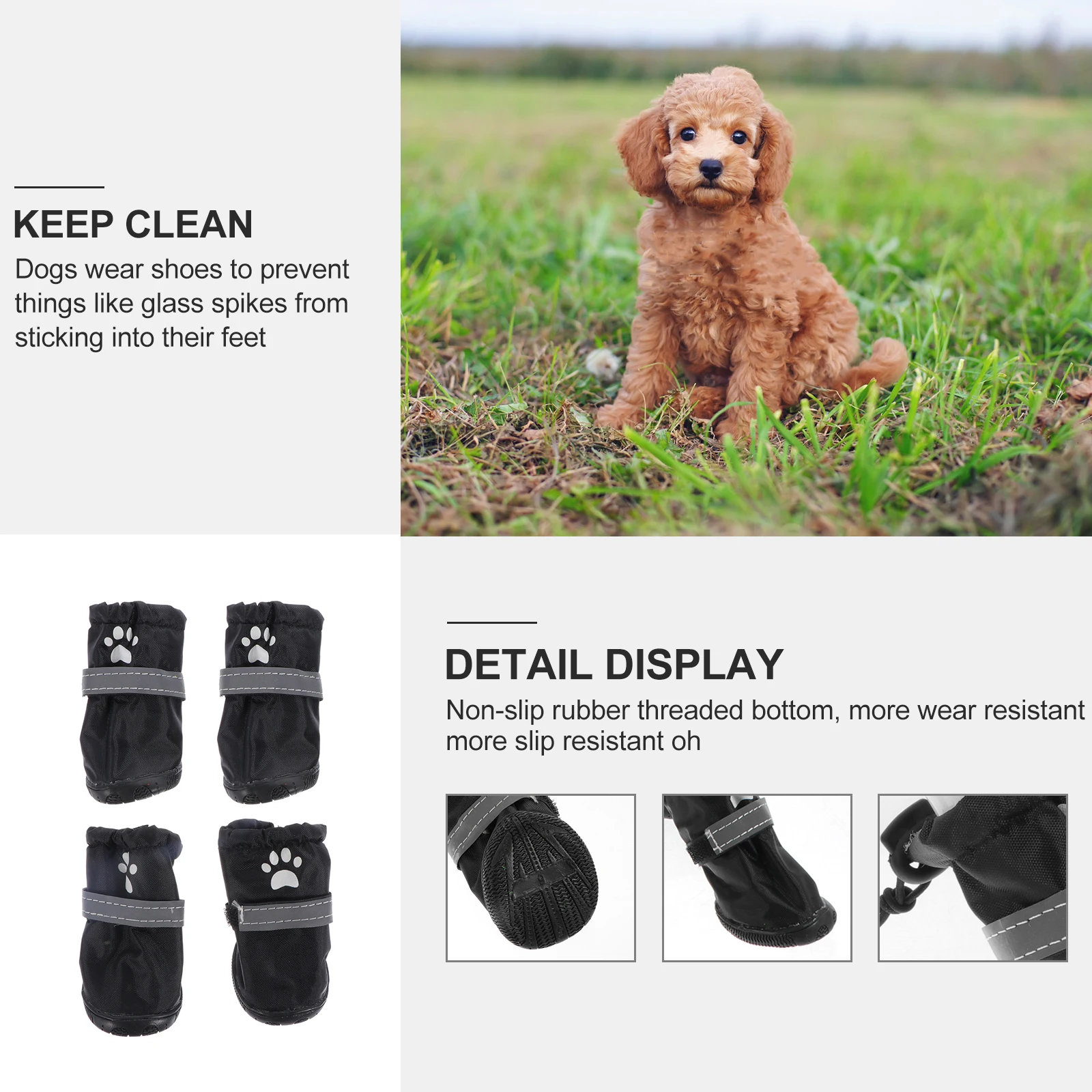 4 Pcs Waterproof Dog Shoes Pet Rain Boots for Small Dogs Polyester Pets Rainshoes
4 Pcs Waterproof Dog Shoes Pet Rain Boots for Small Dogs Polyester Pets Rainshoes