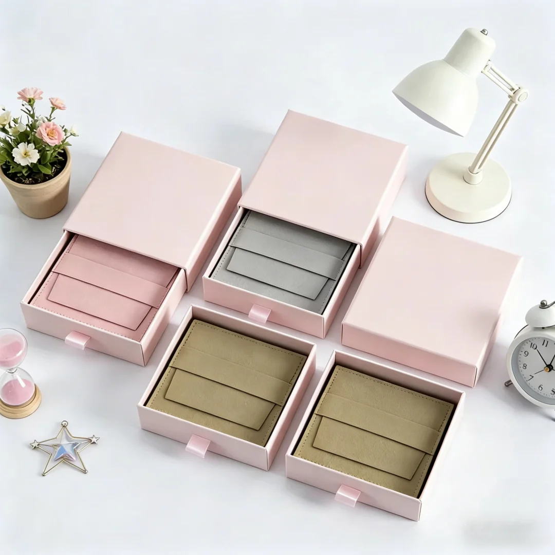 Custom Logo 8x8x2.5cm Paper Drawer Box With Sponge Rings Earrings Necklace Package Boxes Microfiber Velvet Bag Flap Dust Pouches
Custom Logo 8x8x2.5cm Paper Drawer Box With Sponge Rings Earrings Necklace Package Boxes Microfiber Velvet Bag Flap Dust Pouches