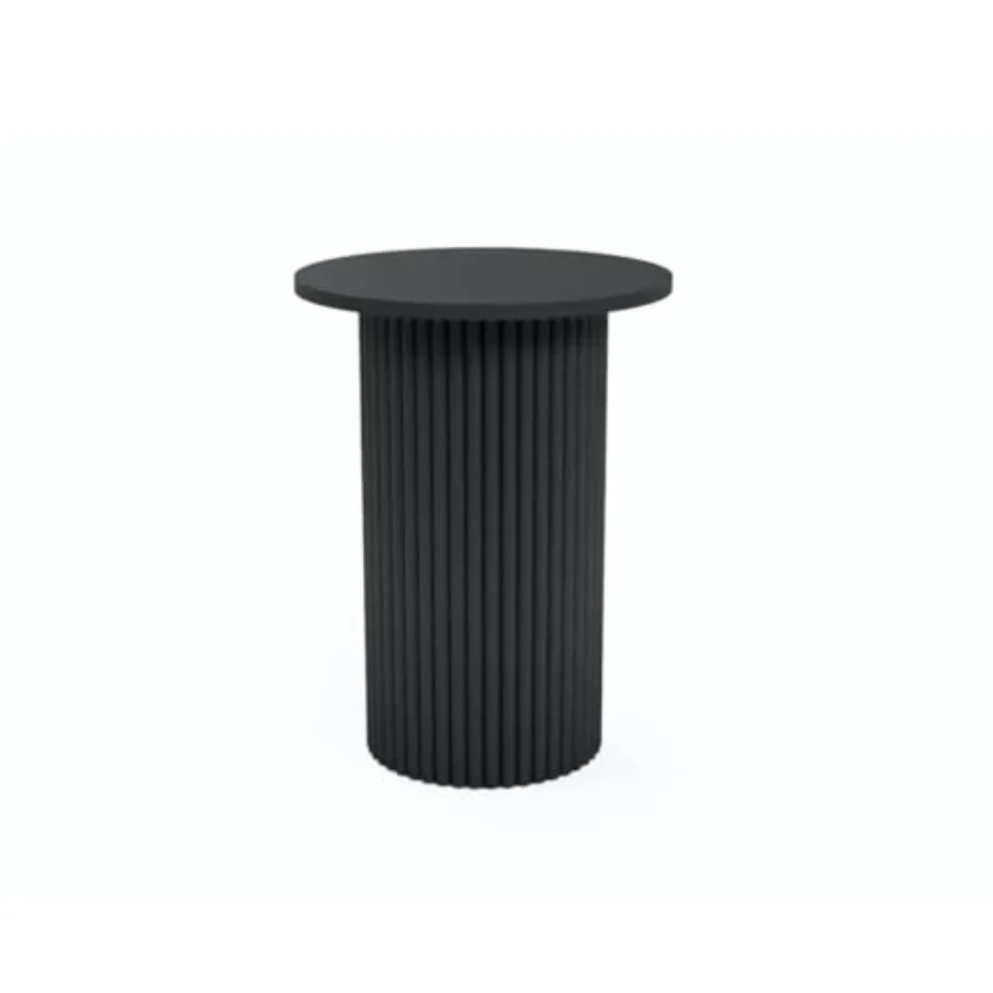 Round-Fluted-Accent-Table-V2-Black: for living room use, metal frame with matte black finish, sleek fluted detailing, modern mi
Round-Fluted-Accent-Table-V2-Black: for living room use, metal frame with matte black finish, sleek fluted detailing, modern mi