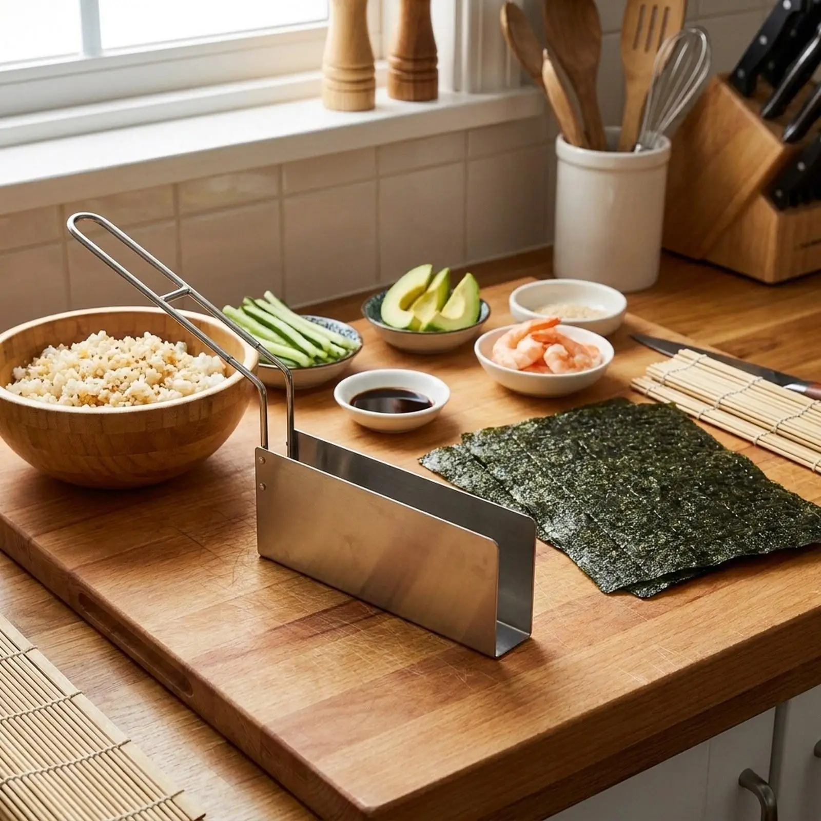 Sushi Taco Holder U Shaped Detachable Handle Sushi Maker Taco Stand Stainless Steel for Cooking Hotel Restaurant Baking Party
Sushi Taco Holder U Shaped Detachable Handle Sushi Maker Taco Stand Stainless Steel for Cooking Hotel Restaurant Baking Party