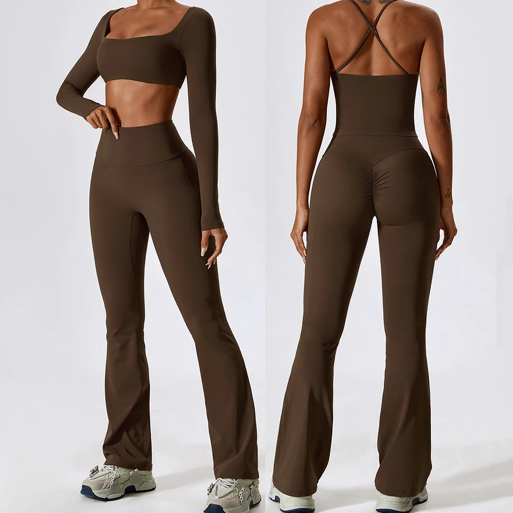 2PCS Yoga Suit Woman Sportswear Gym Flared Pant Running Workout High End Standing Collar Long Sleeve Yoga Clothing Sports Set
2PCS Yoga Suit Woman Sportswear Gym Flared Pant Running Workout High End Standing Collar Long Sleeve Yoga Clothing Sports Set