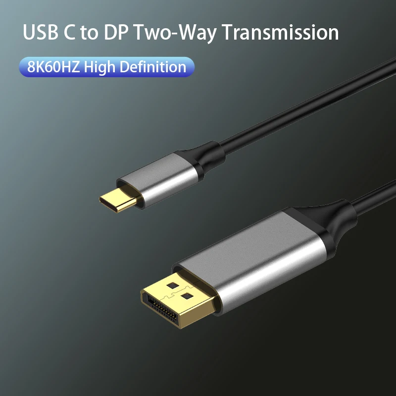 USB-C to DisplayPort Two-way Cable DP To Type C 8K@60Hz 4K@144Hz Display port 1.4 Cable Thunderbolt 3 4 for MacBook Air Samsung
USB-C to DisplayPort Two-way Cable DP To Type C 8K@60Hz 4K@144Hz Display port 1.4 Cable Thunderbolt 3 4 for MacBook Air Samsung