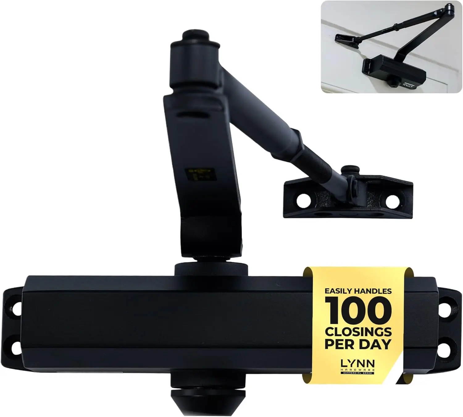 Heavy Duty Automatic Door Closer - Adjustable Speed, 3 Mounting Options, Cast Aluminum, Fire Rated, for Commercial or Home Use
Heavy Duty Automatic Door Closer - Adjustable Speed, 3 Mounting Options, Cast Aluminum, Fire Rated, for Commercial or Home Use