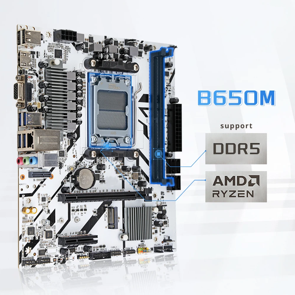 Материнская плата HISWISER ATX B650M-W с поддержкой процессоров AMD AM5 Ryzen 7000/8000 серии DDR5 MAX 96 ГБ M.2 SSD PCI-E 4.0 SATA3.0
Материнская плата HISWISER ATX B650M-W с поддержкой процессоров AMD AM5 Ryzen 7000/8000 серии DDR5 MAX 96 ГБ M.2 SSD PCI-E 4.0 SATA3.0