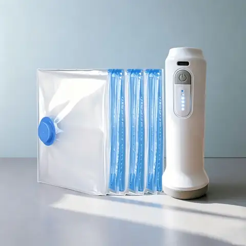 Vacuum Storage Bags 4pcs Set with USB Electric Pump,1500mAh Rechargeable Battery,Compression for Clothes Quilts Seasonal Storage