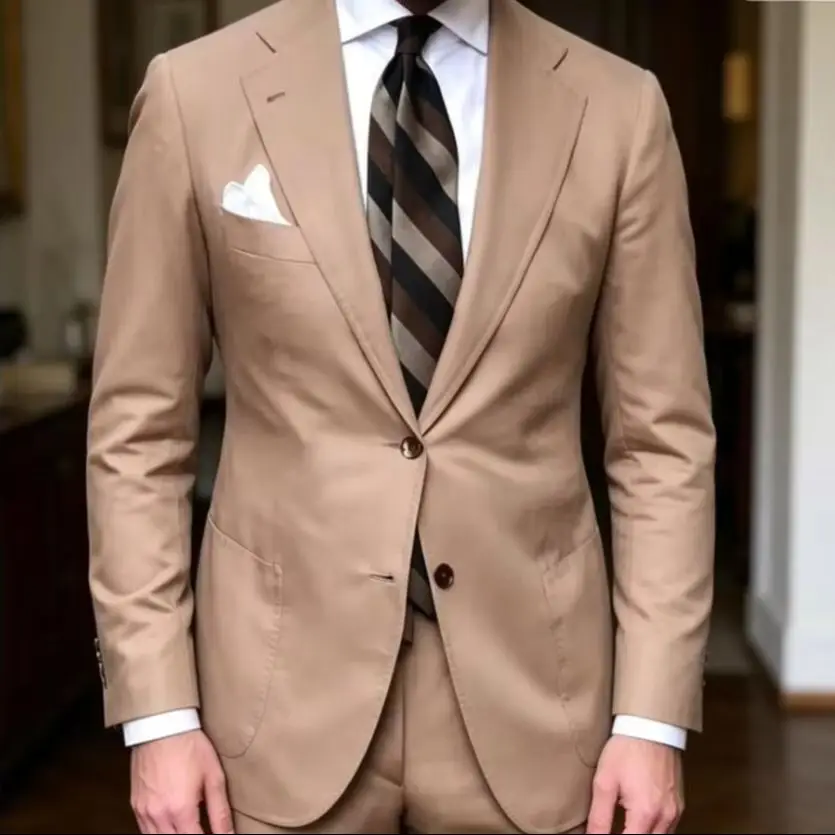 Classic khaki Suits for Men Stylish Design Wedding Grooms Dinner Suits Formal Prom Party Tuxedo 2 Piece Sets (Blazer+Pants) 2026
Classic khaki Suits for Men Stylish Design Wedding Grooms Dinner Suits Formal Prom Party Tuxedo 2 Piece Sets (Blazer+Pants) 2026