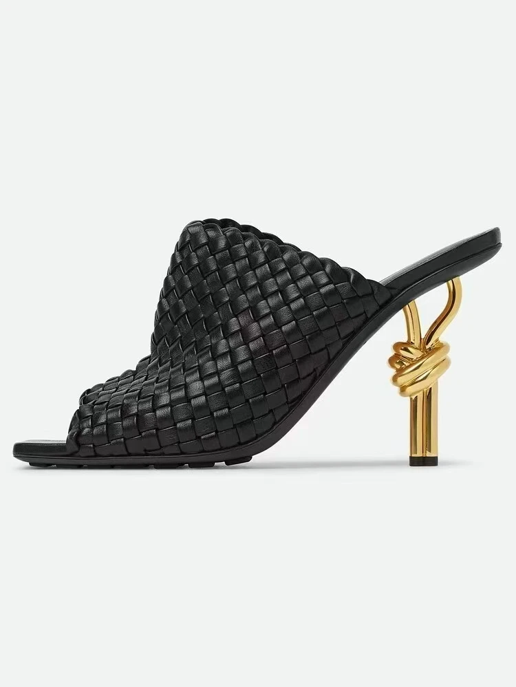 Sandals Women Woven PU Leather Square Toe Knot Detail Metal Heel Open Toe Plus Size Mules Backless Shoes
Sandals Women Woven PU Leather Square Toe Knot Detail Metal Heel Open Toe Plus Size Mules Backless Shoes