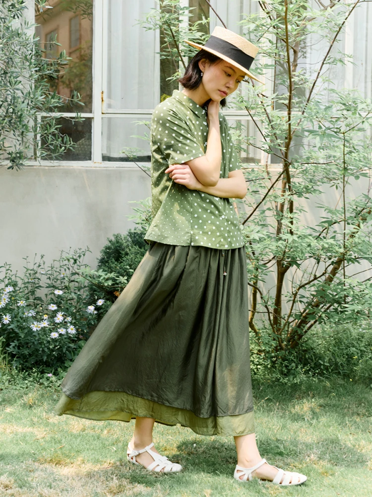 Новая летняя юбка из чистого шелка, двухслойная, оливкового цвета, повседневная, со средней талией, свободного кроя, А-силуэт
Новая летняя юбка из чистого шелка, двухслойная, оливкового цвета, повседневная, со средней талией, свободного кроя, А-силуэт