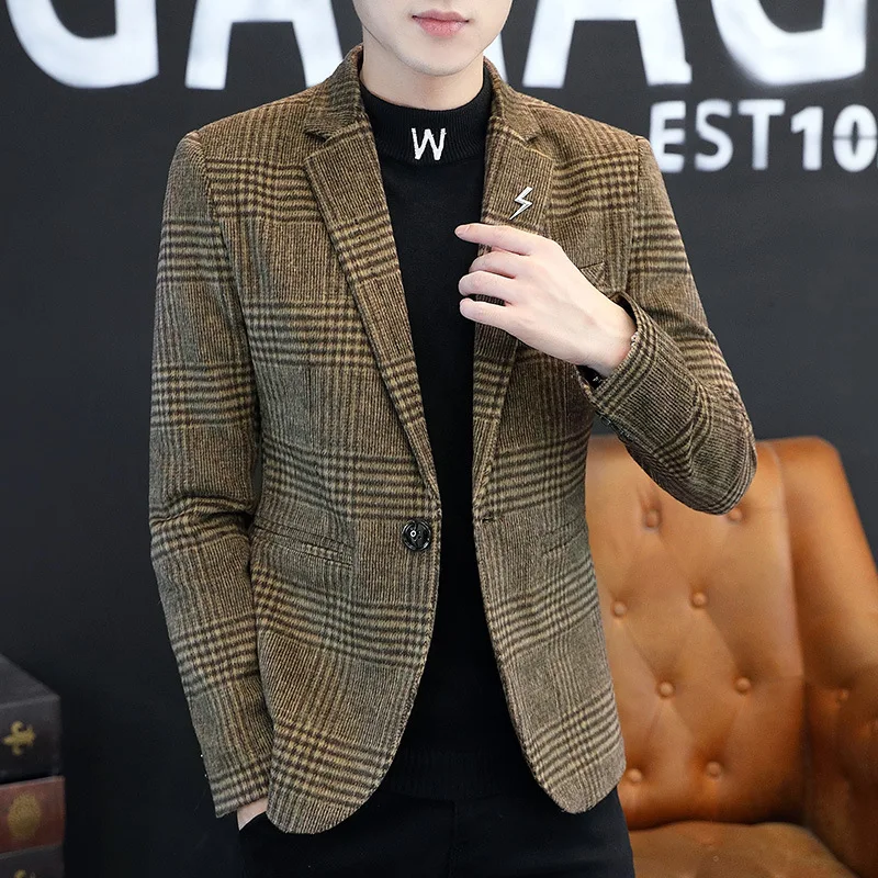 KIDWHXR Suit Outerwear Men Spring Autumn Men Retro Plaid Long Sleeve Man Coat Single-breasted Business Casual Male Blazer
KIDWHXR Suit Outerwear Men Spring Autumn Men Retro Plaid Long Sleeve Man Coat Single-breasted Business Casual Male Blazer