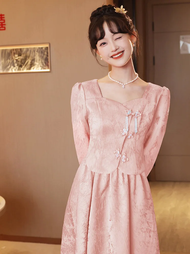 Pink Chinese Sle Wedding Dr Set Women's Ceremony Dr New Bride 2025 Sle Return Home Long Sve Dr
Pink Chinese Sle Wedding Dr Set Women's Ceremony Dr New Bride 2025 Sle Return Home Long Sve Dr
