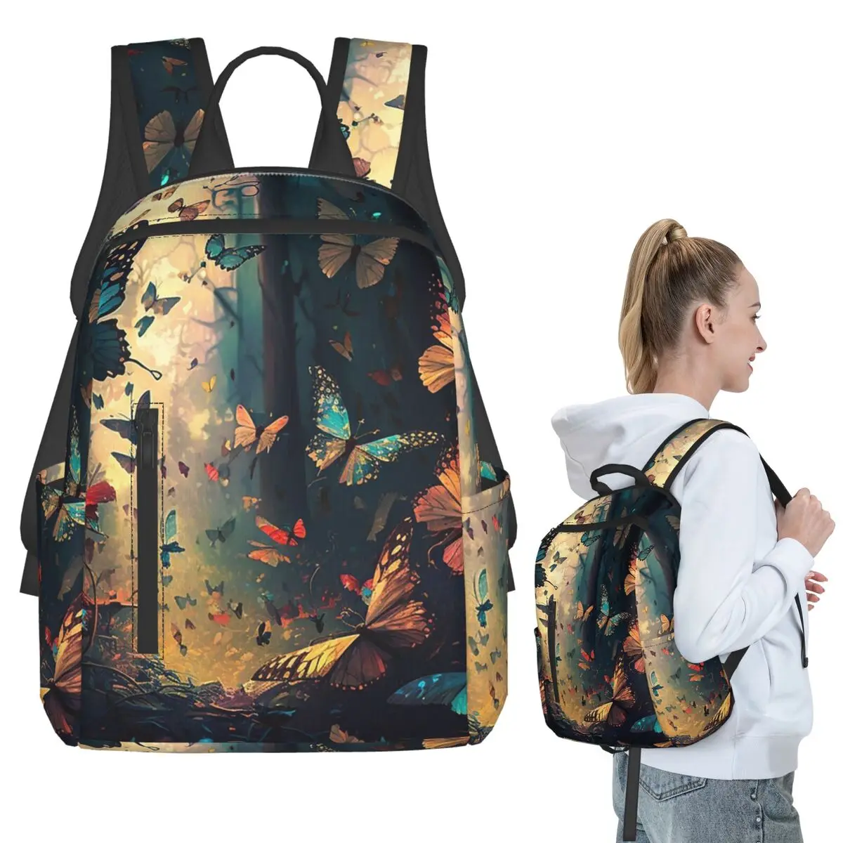 Vibrant Butterfly In Forest Backpack Student BookBag Kids School Bag Laptop Shoulder Bags Men Women
Vibrant Butterfly In Forest Backpack Student BookBag Kids School Bag Laptop Shoulder Bags Men Women
