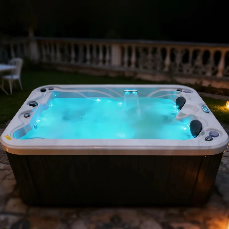 Европейская современная 3-местная гидромассажная ванна высокого качества с сенсорной панелью и Wi-Fi, отдельно стоящая, для использования в помещении и на улице
Европейская современная 3-местная гидромассажная ванна высокого качества с сенсорной панелью и Wi-Fi, отдельно стоящая, для использования в помещении и на улице