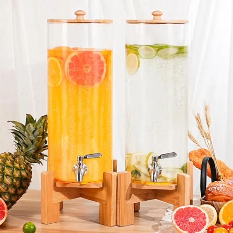 2 PCS 1.6 Gallon Drink dispenser Large Water Glass Beverage Dispenser With Wood Stand for Parties With Stainless Steel Spigot I
2 PCS 1.6 Gallon Drink dispenser Large Water Glass Beverage Dispenser With Wood Stand for Parties With Stainless Steel Spigot I