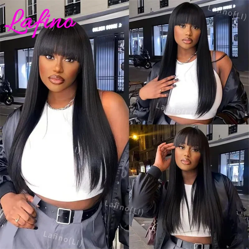 Прямые парики из натуральных человеческих волос с челкой, полностью машинной работы, 250% плотности, бразильские парики с челкой для женщин, натуральные черные парики
Прямые парики из натуральных человеческих волос с челкой, полностью машинной работы, 250% плотности, бразильские парики с челкой для женщин, натуральные черные парики