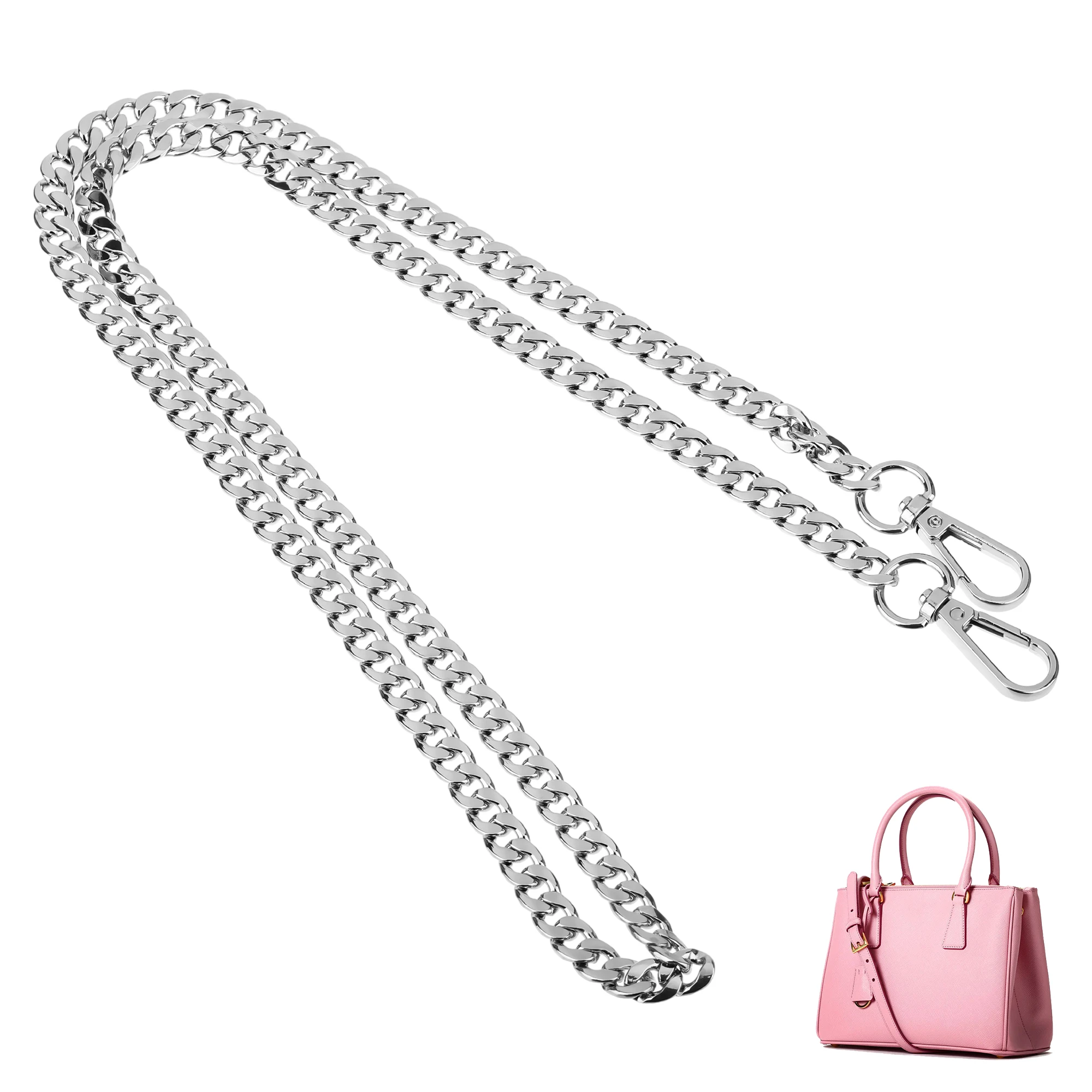 Chain Easy To Install Impact-resistant Non-deforming Any Bag High-end Texture Chain Strap Handle Silver
Chain Easy To Install Impact-resistant Non-deforming Any Bag High-end Texture Chain Strap Handle Silver