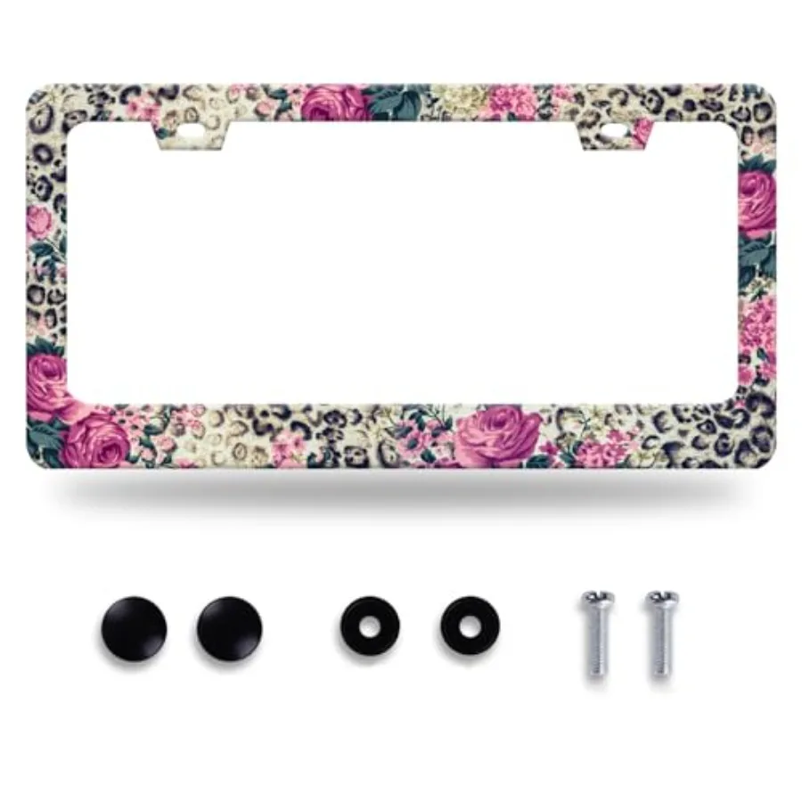 Rose Leopard Print License Plate Frame Vintage Floral License Plate Stainless Steel Funny License Plate Holder Cheetah Car Acce
Rose Leopard Print License Plate Frame Vintage Floral License Plate Stainless Steel Funny License Plate Holder Cheetah Car Acce