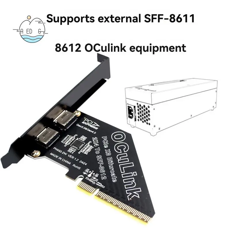 Карта адаптера AED6-SFF 8611 и 8612 Pcie 4.0 X8 с поддержкой Oculink Преобразование SFF-8639 U.2 SSD 2-портовая карта расширения
Карта адаптера AED6-SFF 8611 и 8612 Pcie 4.0 X8 с поддержкой Oculink Преобразование SFF-8639 U.2 SSD 2-портовая карта расширения