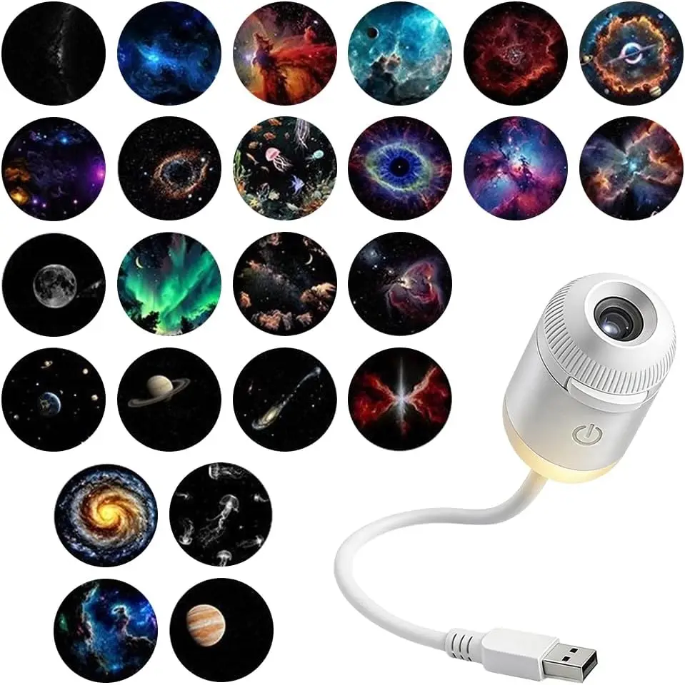 2-in-1 Galaxy Projector Night Light, USB Starry Sky Night Light Projector with Adjustable Brightness, Mini LED Projection Lamp for Bedroom Ceiling Wall Room Decor (24 Projection Films)
2-in-1 Galaxy Projector Night Light, USB Starry Sky Night Light Projector with Adjustable Brightness, Mini LED Projection Lamp for Bedroom Ceiling Wall Room Decor (24 Projection Films)