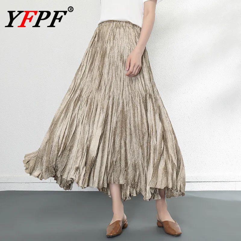 YFPF Miyake Pleated Design A Line Skirt For Women Elegant High Waist Solid Color Loose Versatile Skirts Fashion 2025 New
YFPF Miyake Pleated Design A Line Skirt For Women Elegant High Waist Solid Color Loose Versatile Skirts Fashion 2025 New